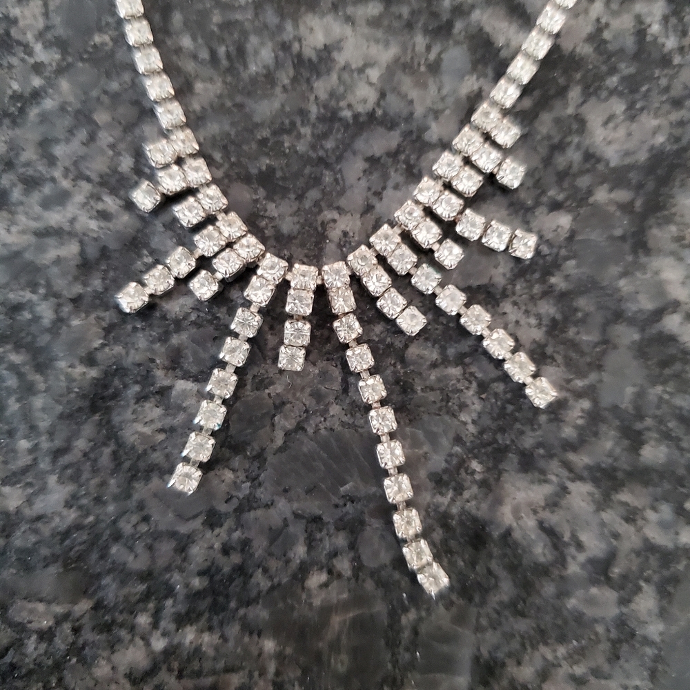 Rhinestone Earrings & Necklace NYE Bling